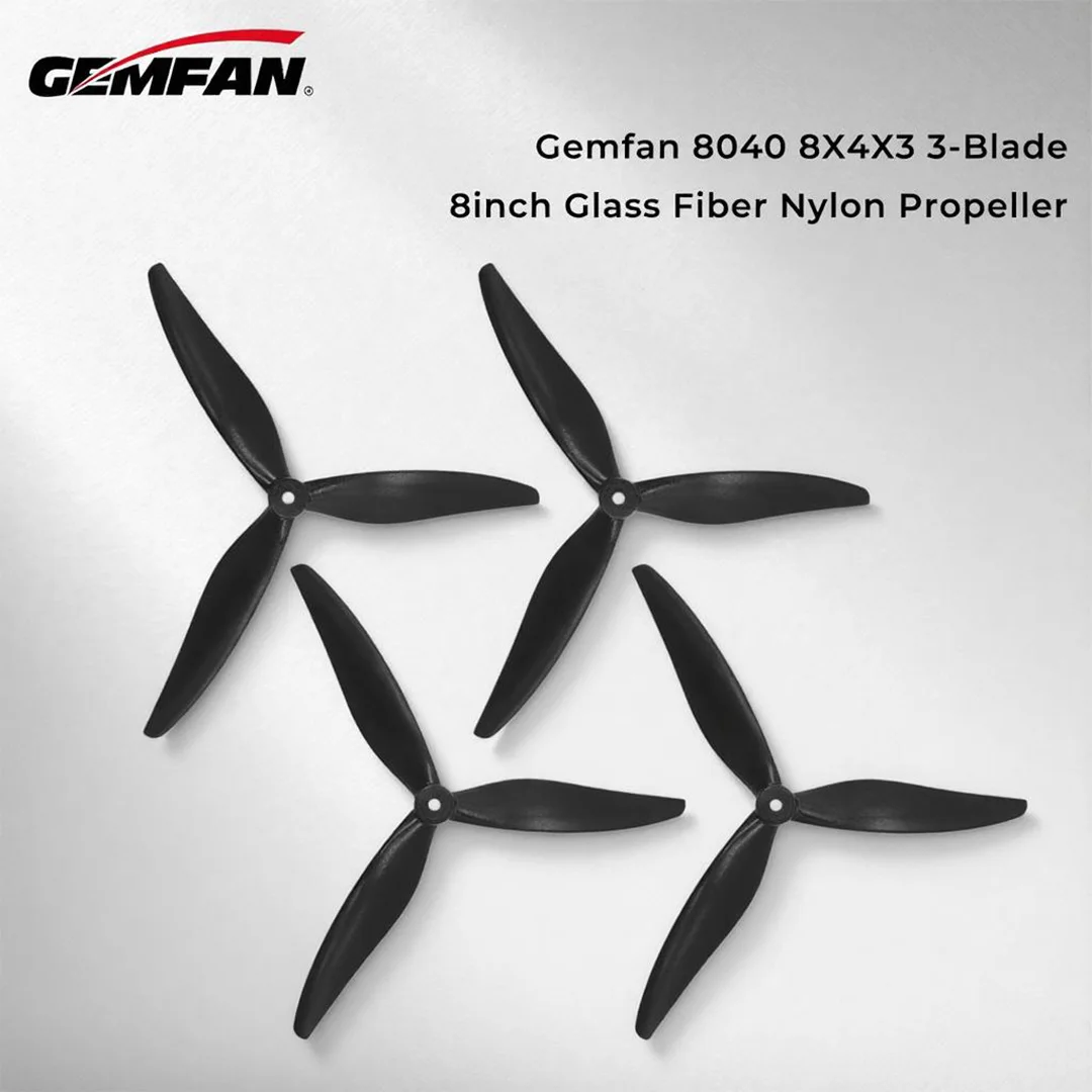 

Пропеллеры Gemfan 8040 8X4X3, 3-лопастные, 8 дюймов, из стекловолокна и нейлона, CW/CCW, для квадрокоптеров Cinelifter Macro, для моделей RC FPV X-класса с двигателем 8 дюймов