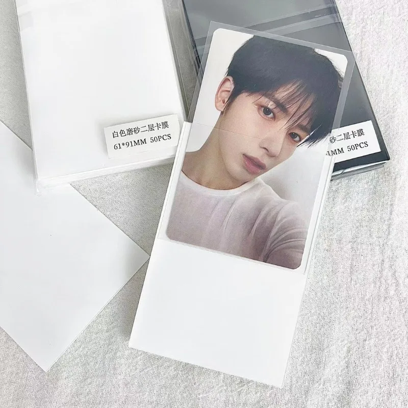 50pcs Kpop Card Sleeves 61x91mm 20C Holder For Holo Postcards Top Load Films Photocard Game Cards Protector