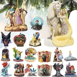 Disney Princess Kawaii Snow White Mermaid Ariel Christmas Tree Decor Acrylic Plane Hanging Pendant Toys Children Surprise Gifts