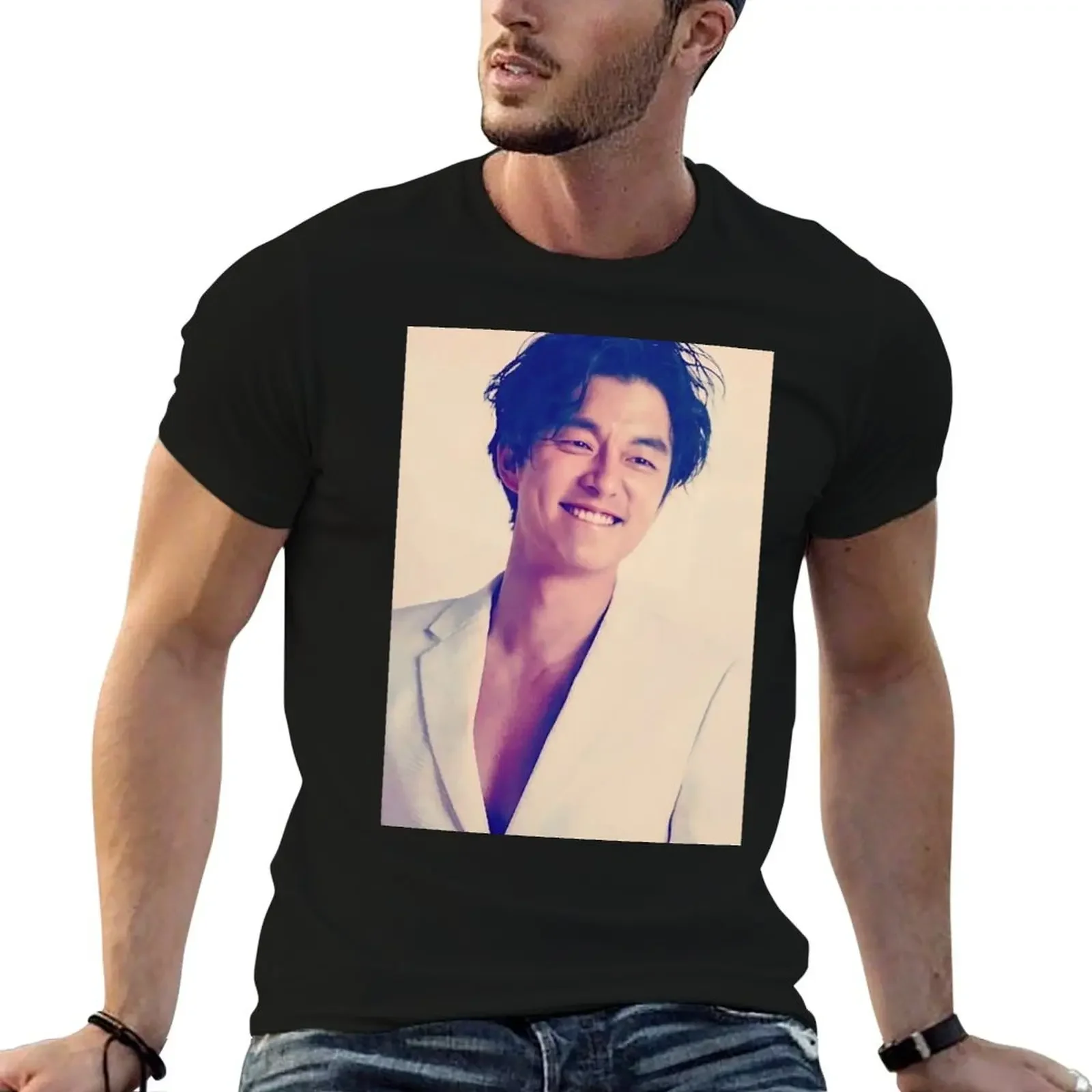 

Gong Yoo cute T-Shirt cotton man t-shirts man t shirt plain black t shirts men