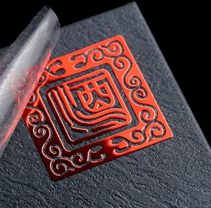 

Customized metal label thin electroplated gold nickel 3D logo transfer printing embossed sticker metal sticker