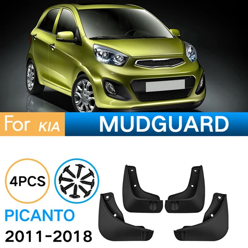 

4PCS Car Mudguard Mud Flaps Splash Mud Guard Fender For KIA Picanto 2011-2018 Car Accessories-A33K