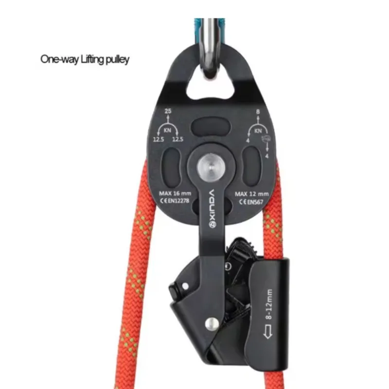 One Way Self Locking Pulley Lifting Tool Aluminum Alloy For Heavy Object Transport And Effortless Pull Up