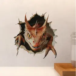 Red/Teal Dragon Wall Stickers Bedroom Boy Room Background Decoration Mural Animals Home Decor Self-adhesive Wallpaper M1055