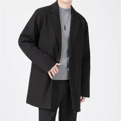 Traje de negocios informal largo para hombre, chaqueta informal de estilo coreano para hombre