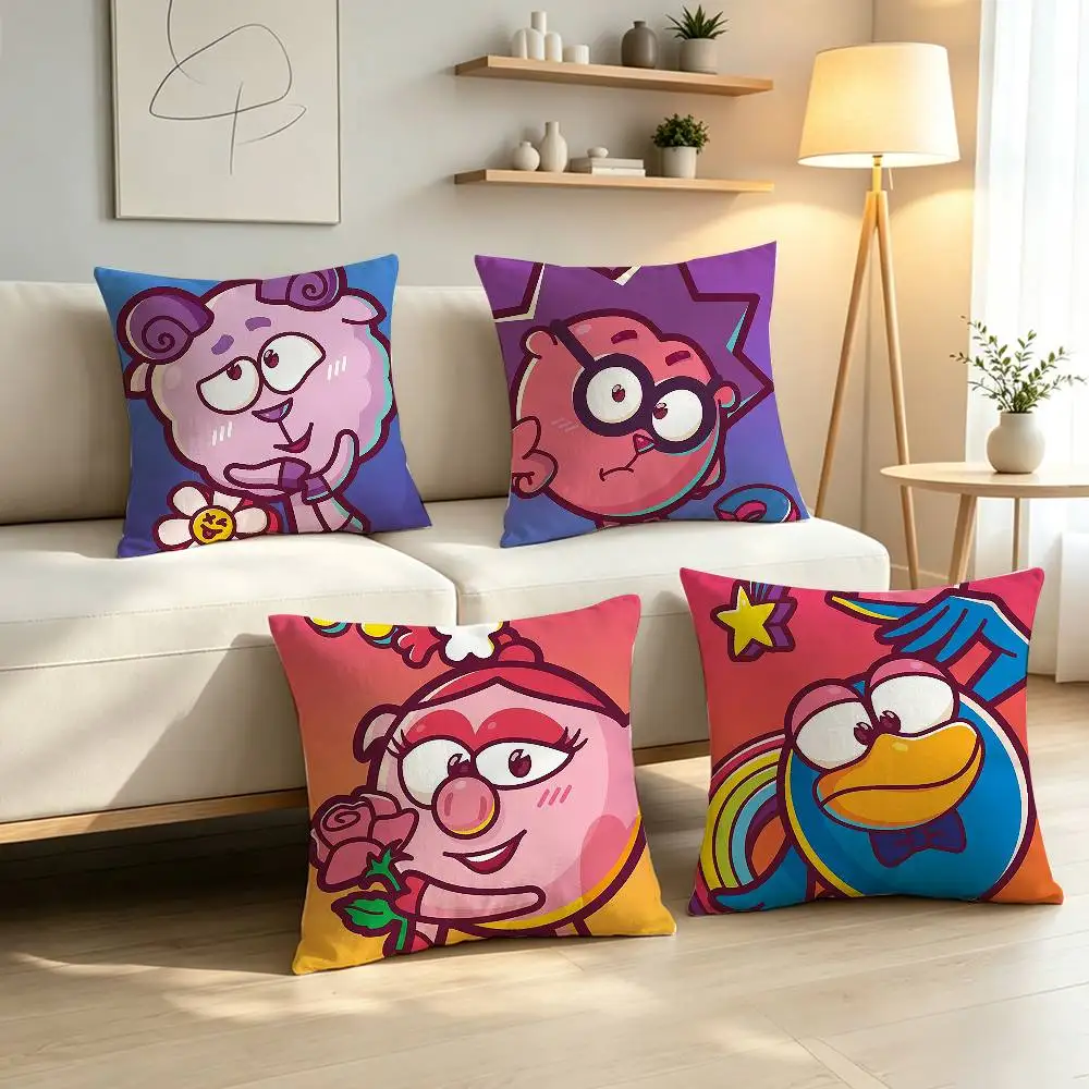 S-Smeshariki Cartoon Pillow Case Pattern Printed Pillowcase For Living Room Sofa Cushion Cover
