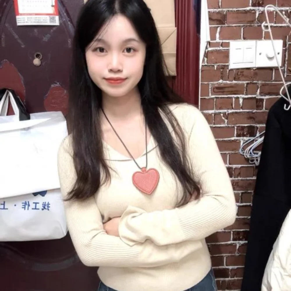 

Anti-lost Heart Magnetic Glasses Bag Neck Hanging Eyeglass Clip Pu Leather Lanyard Glasses Clip Organizer Gadget Necklace