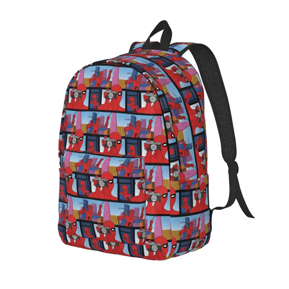 Spider Man Animated Panel Pattern Backpack Leisure Backpacks Boy Girl Workout Soft School Bags Colorful Rucksack