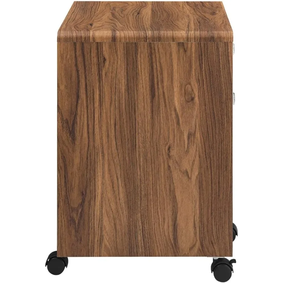 Modern File Cabinet Walnut White, Stylish Document Organizer with Multiple Storage Drawers