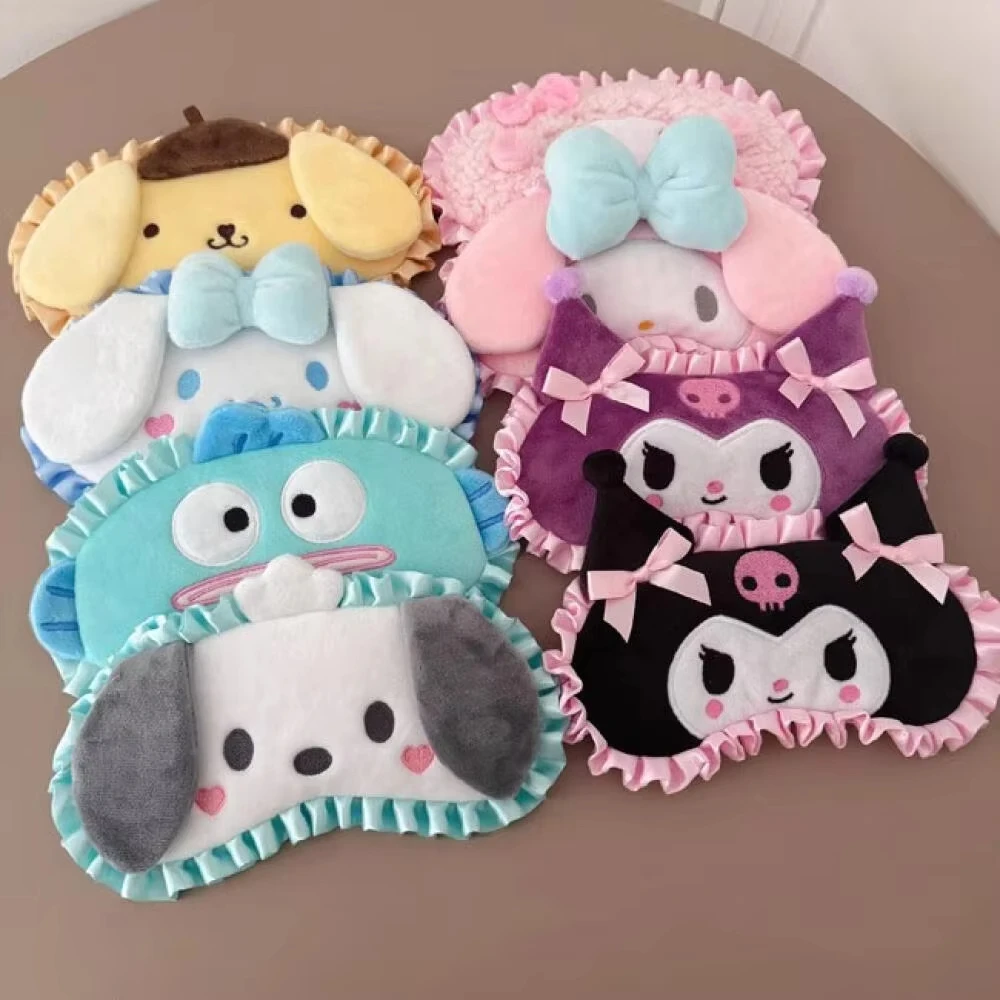 Sanrio Kuromi мультяшная маска для глаз Cinnamoroll Melody затемняющая повязка на глаза защита глаз для сна встроенная сумка для хранения тени для век подарок