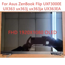 Dla Asus ZenBook Flip UX363 UX363j UX363ja UX363E UX363E wyświetlacz LCD Panel dotykowy ekran montaż laptopa Top pół-oed kompletny