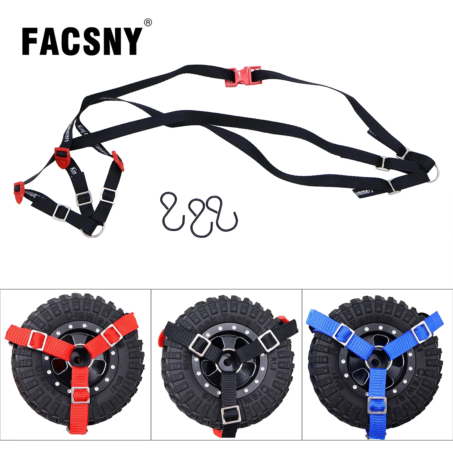 1/10 RC Spare Tire Strap Rope-Pattern Anti-Slip Belt For TRX4 SCX10 Crawler Universal Heavy-Duty Tire Holder RC Accessories