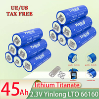 6PCS 2.3V 45Ah LTO Battery Yinglong 66160 Lithium Titanate Battery 10C Discharge 30000 Cycles For Car Audio Solar System Battery