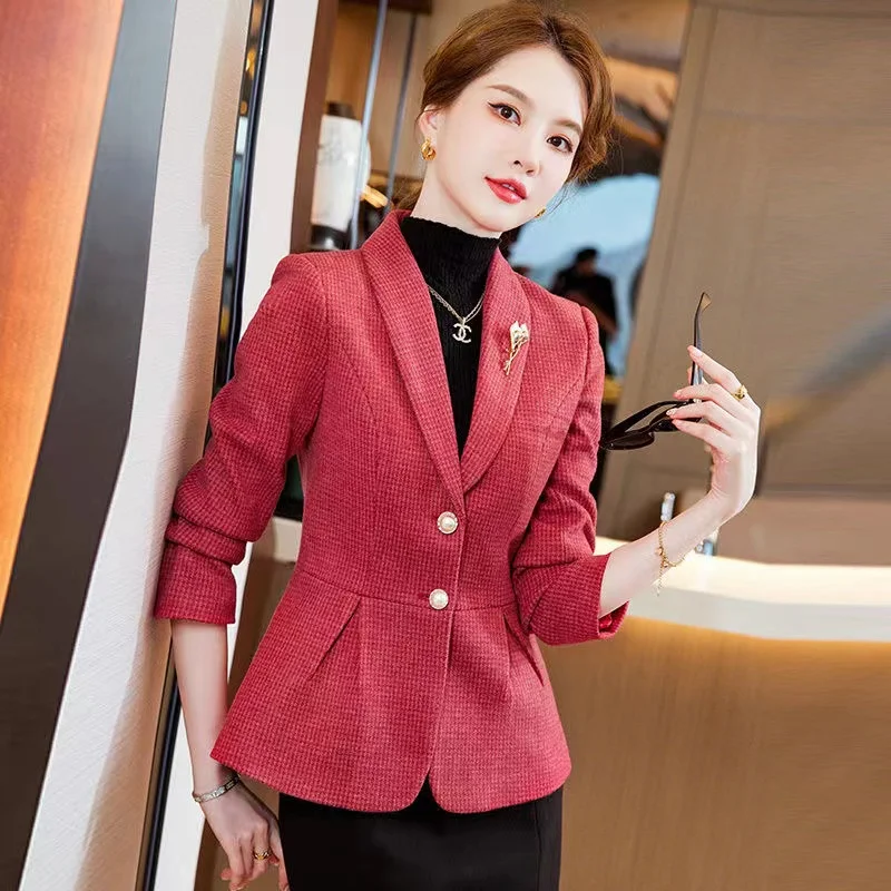 

Women's Blazers Ladies French Small Jacket Fragrance OL Tweed Office Lady Blazer 2024 Autumn Single-breasted Suits Outerwear