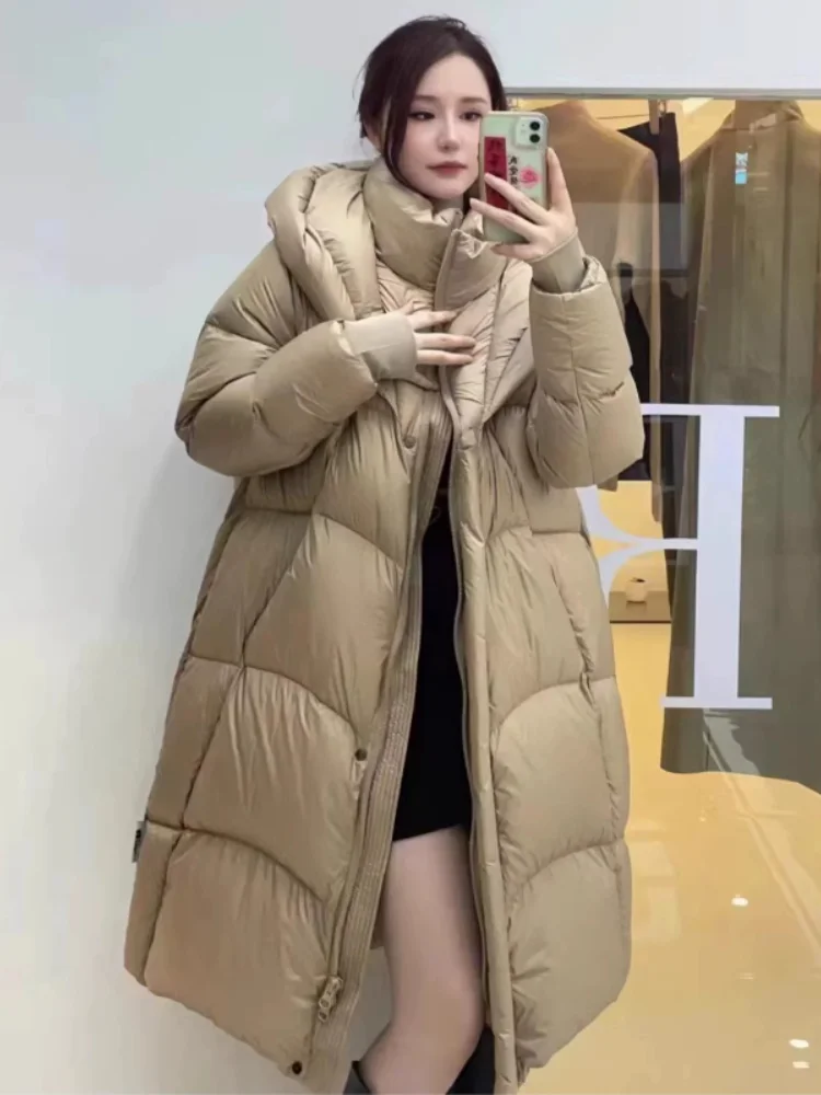 Winter Coat Female Women\'s Puffer Jacket Simple Casual Stylish Hooded Outerwears Thickened Loose Warm Snow Women\'s Down Jacket