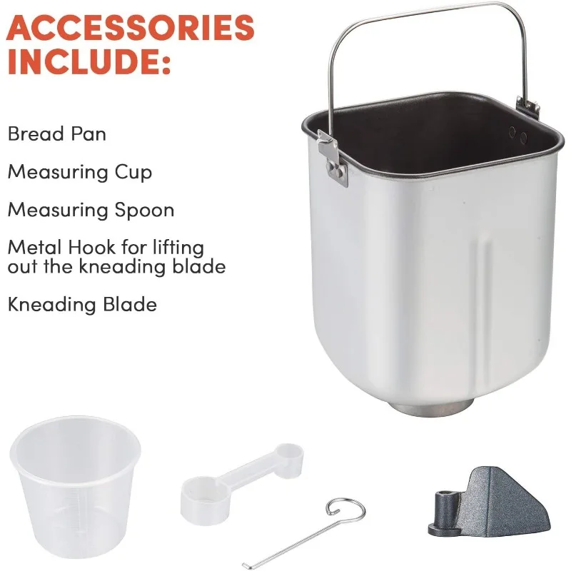 EBM8103B Programmable Bread Maker Machine 3 Loaf Sizes, 19 Menu Functions Gluten Free White Wheat Rye French and more, 2 Lbs