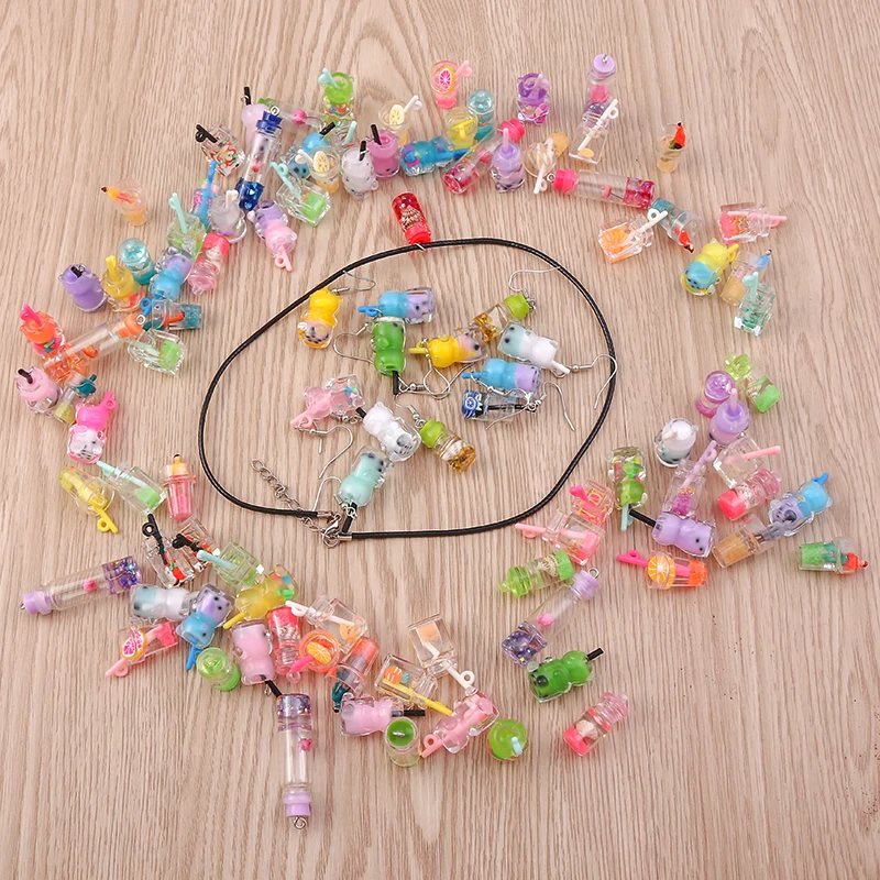 Tusember 10 Stück Glas-Wunschflaschen Bubble-Tea-Anhänger für Ohrringe Armbänder DIY Schlüsselanhänger Anhänger Schmuckherstellung Zubehör – Detail 6