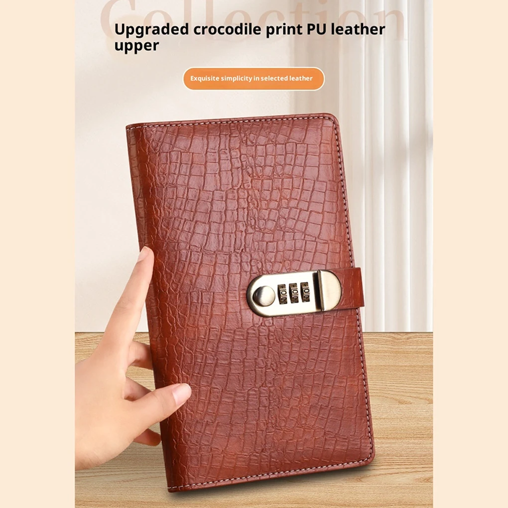 Retro Password Book with Lock Diary Book Student Notebook Notebook sub-password Lock Notebook
