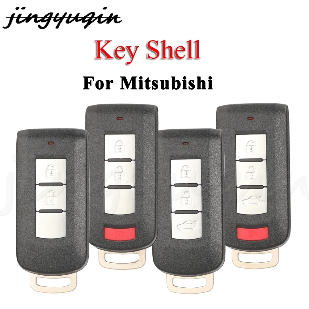 jingyuqin 2/3/4 Tasten Fernbedienung Autoschlüsselgehäuse für Mitsubishi Lancer Outlander ASX Galant RVR Pajero Shogun Auto Fob Control