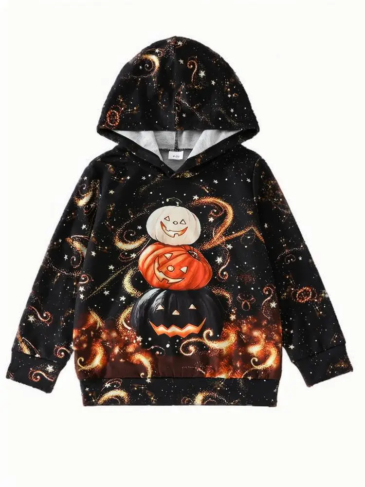 

New boys' and children's long sleeved Halloween hooded sweatshirt for daily wear