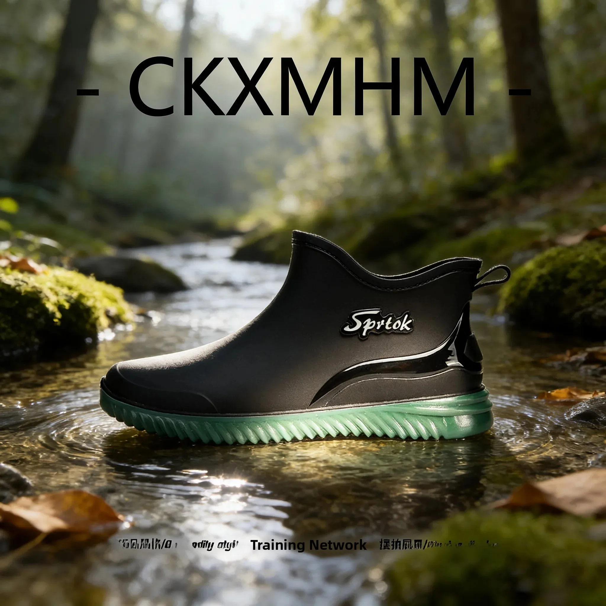 rainy-moss-2026-summer-new-fashion-fishing-water-shoes-men's-lightweight-anti-slip-camping-hiking-rubber-shoes-green-camouflage