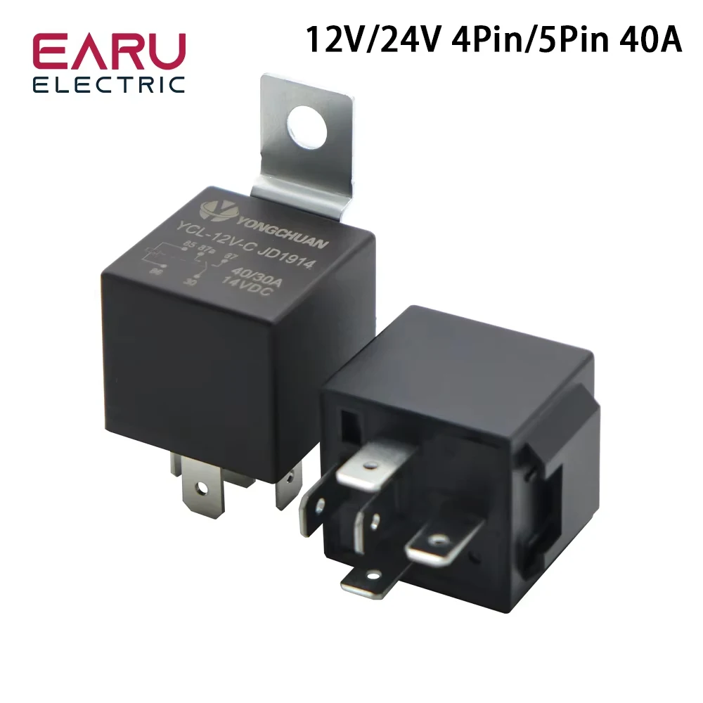 4 5 Pin 4P 5P 40A Waterproof Car Relay Long Life Automotive Relays Normally Open DC 12V/24V Relay For Head Light Air Conditioner