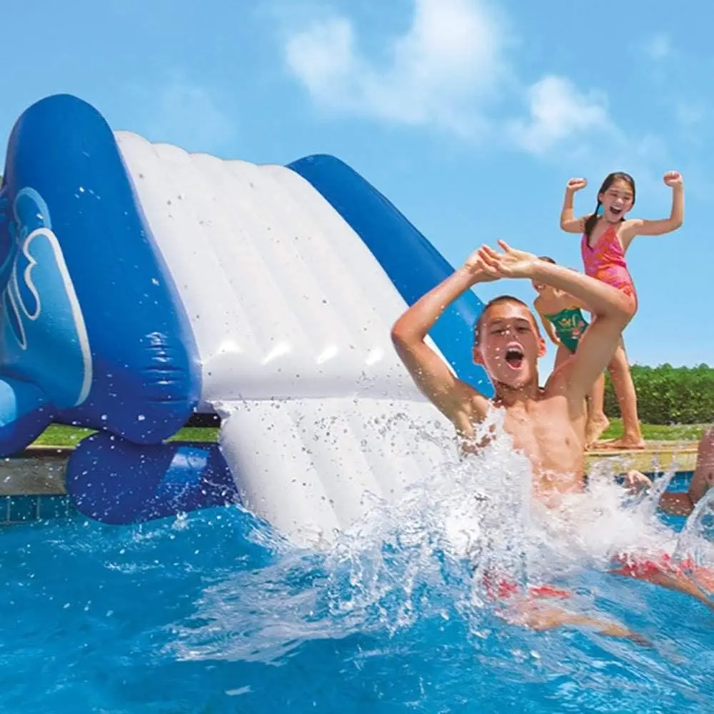 Opblaasbare Kool Splash Water Slide met sproeiers voor kinderen vanaf 6 jaar, speelcentrum zwembadglijbaan voor kinderen en volwassenen