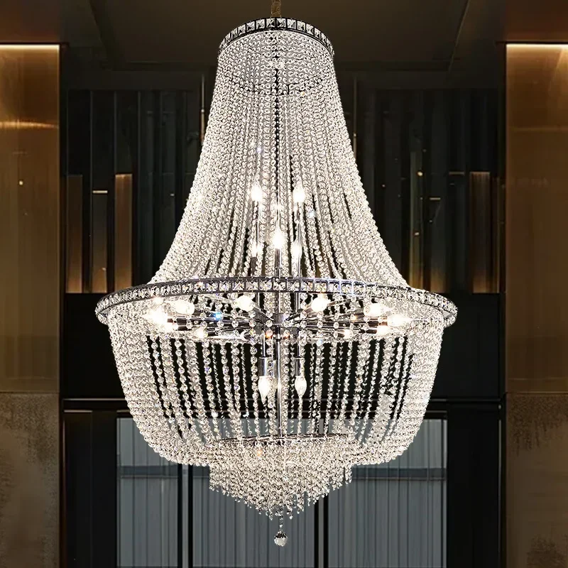 

European traditional golden chandelier hotel decorated with crystal chandeliers