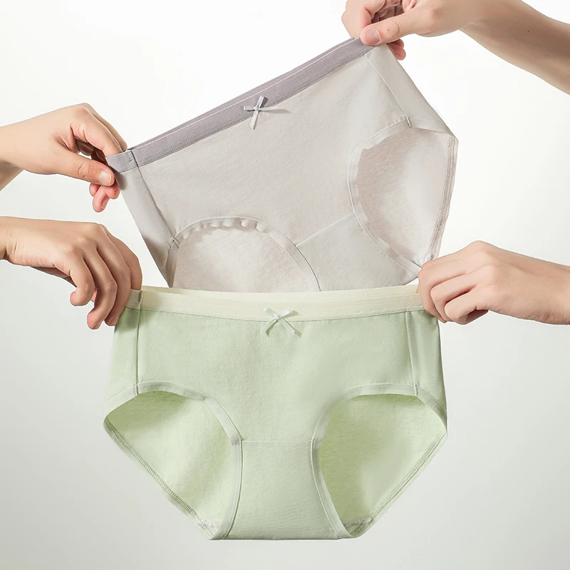 7Pcs Week Pants Women Cotton Panties Breathable Underwear Cute Bow Girls Briefs Sexy Low-Rise Ladies Panty Soft Female Lingeries