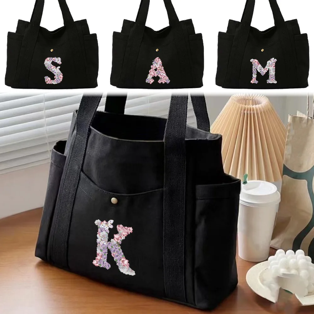 

Холщовая сумка через плечо, модная холщовая сумка, серия «Цветок розы», сумка для отдыха, экологически чистые сумки для покупок, складной пакет для хранения