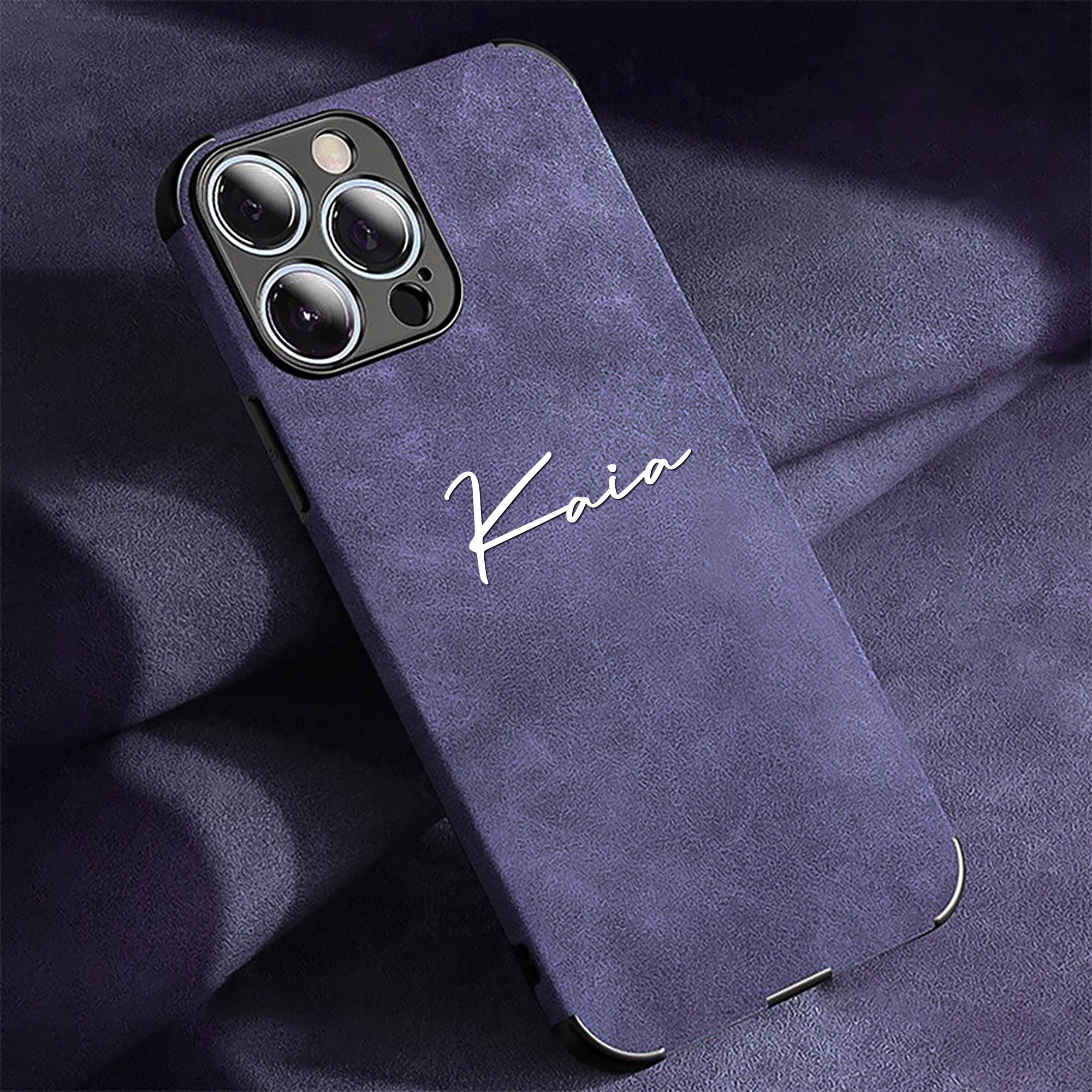 Custom Name Personalized full-cover Phone Case for iphone 17 16 15 14 13 12 11ProMax Plus，Lamskin Leather Soft Shockproof Cover