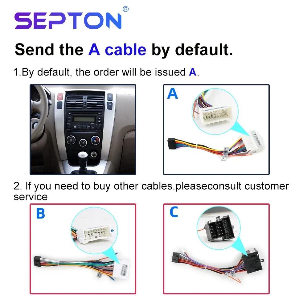 SEPTON Android 12 Car Stereo Radio for Hyundai Tucson 2006-2013 Multimedia Player 8Core Navi GPS 2Din CarPlay QLED Screen 4G NET