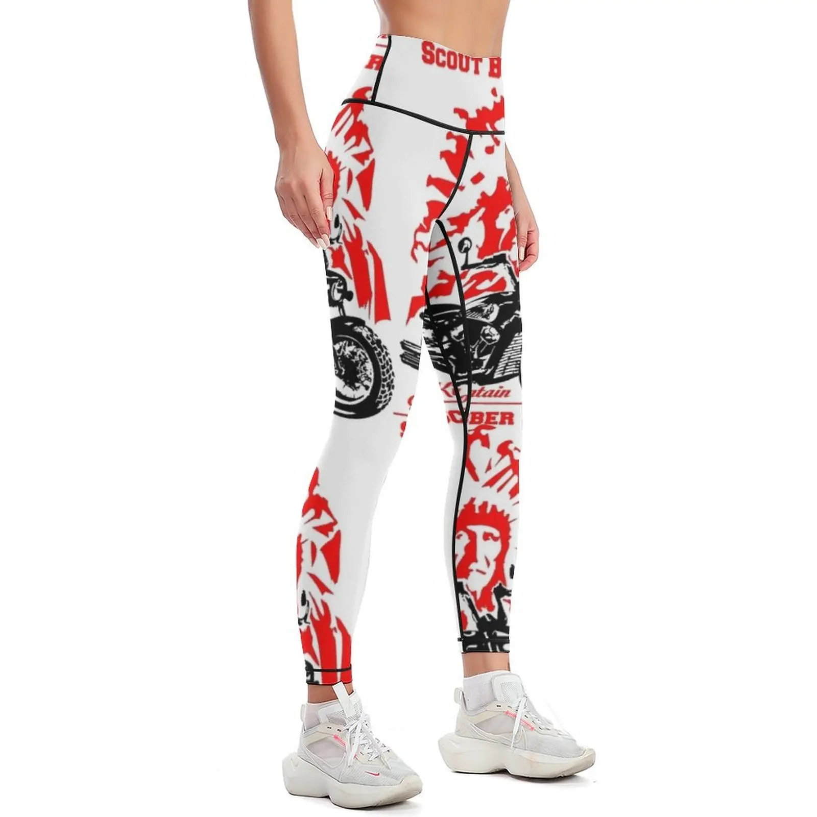 Motorcycle INDIAN Scout Bobber - American Legend Leggings harem pants gym top Womens Leggings