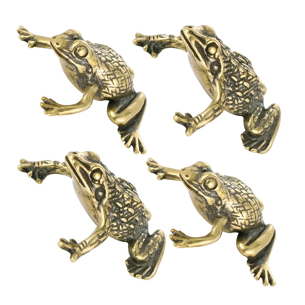 

Copper Ornament Set Retro Decor Desk Frog Statue Desktop Decoration Figurine Sculpture Brass Office