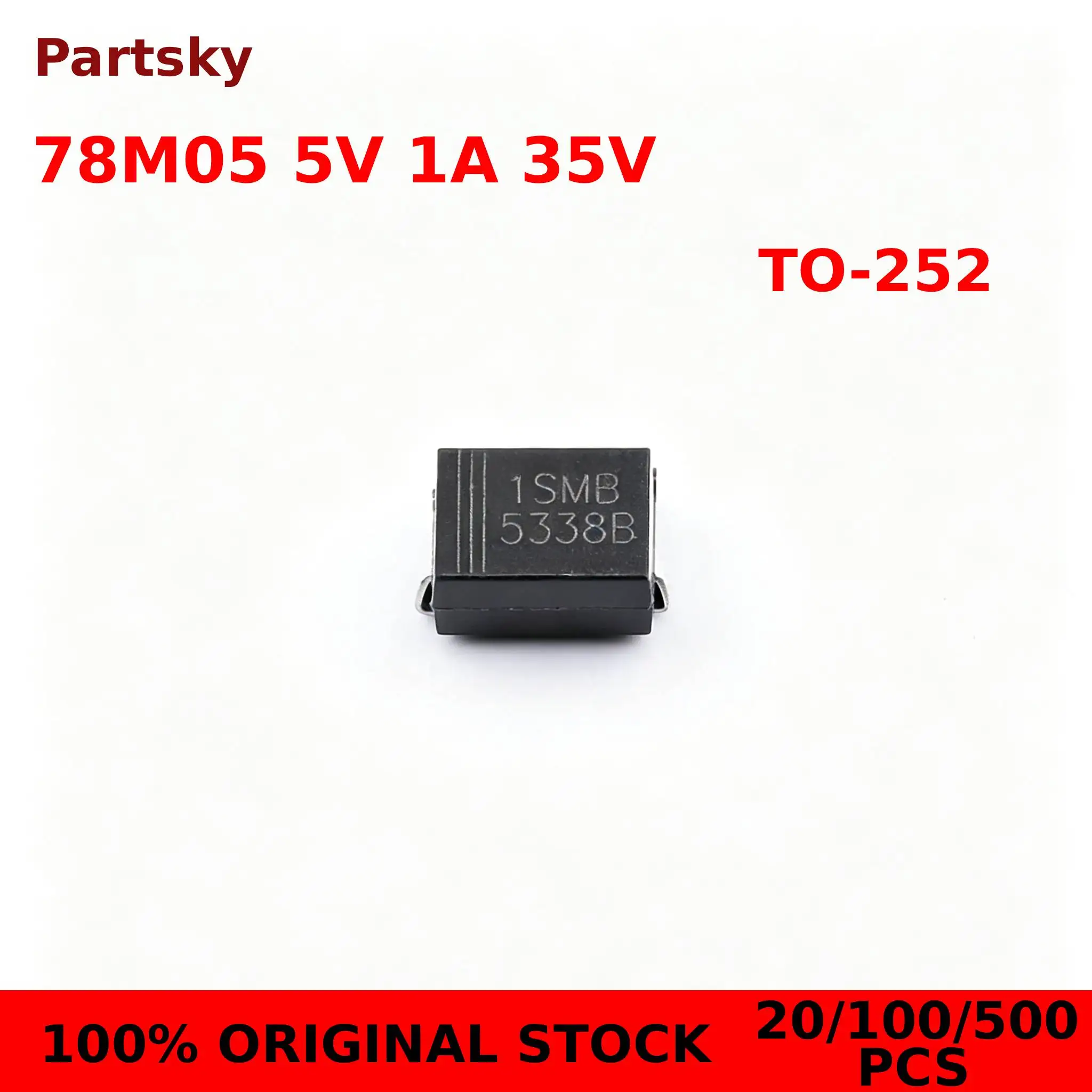 20/100/500PCS New 78M05 LM7805 TO-252 7805 1000MA 5V NEW Three-terminal voltage regulator tube In Stock