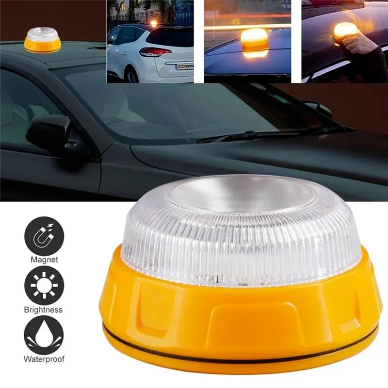 Faro di emergenza per auto V16 SOS Luce per la sicurezza in strada Aiuto Lampada lampeggiante Avvertimento di sicurezza stradale Segnale magnetico per lampada da lavoro