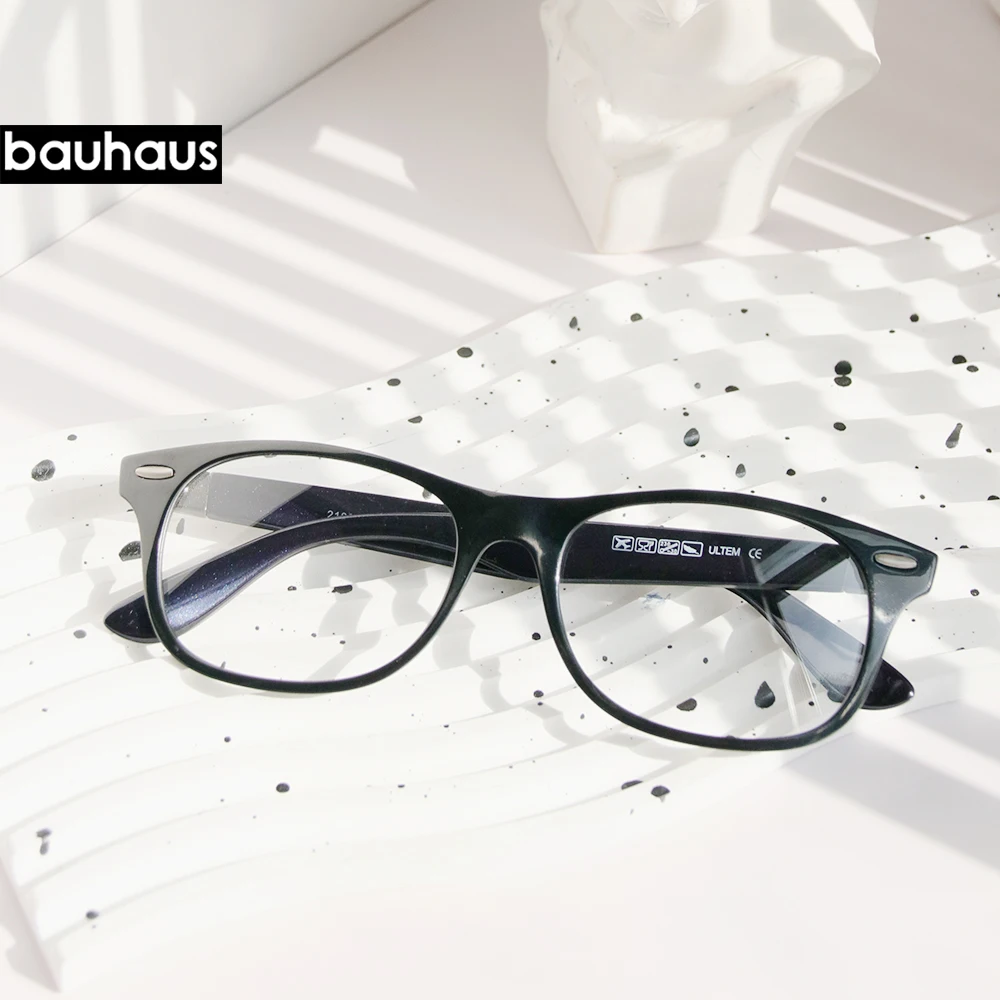 

2182 Bauhaus Men Square Glasses Male Fashion Myopia Prescription Eyeglasses TR90 Frame