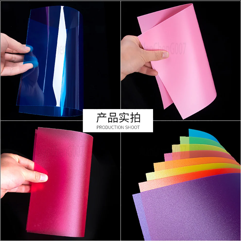 Polycarbonate PC PET PP Frosted Plastic Thin Board, Vivid Colors, Semi Transparent, Colorful Sheet, 210x297mm, 2 Pcs, 5Pcs