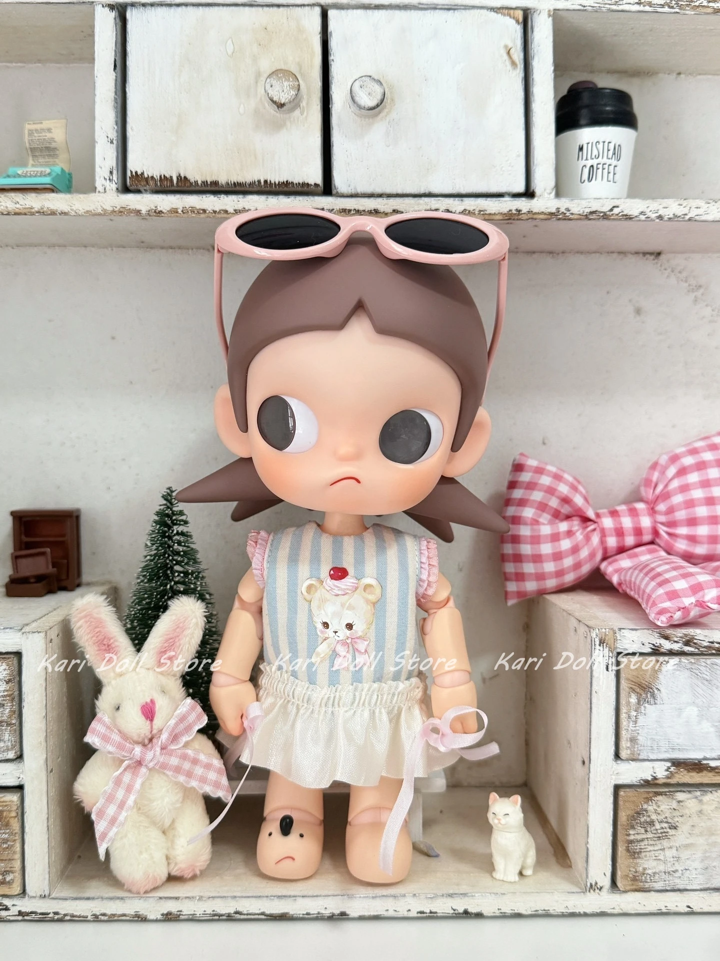 متجر كاري فستان مصنوع يدويًا لملحقات Zsiga 1l8 دمية 8 نقاط عمل الشكل ريترو شوا سترة الحيوان الصغير تنورة #4