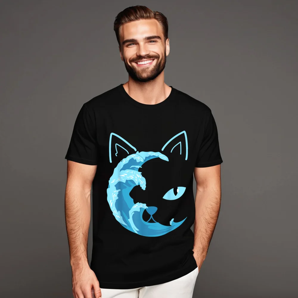 Blue Cats Wave For Kamala 100% Cotton T Shirt Dad Short Sleeve Outdoor Tees Discount Summer Crewneck Tee Shirt Leisure