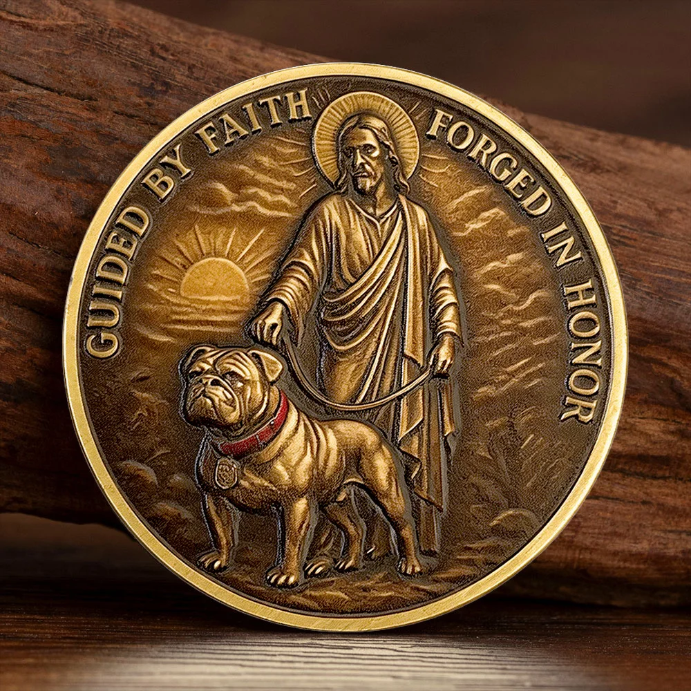 Памятная монета из позолоченной коллекционной серии «Guided By Faith Forged in Honor»: «Semper Fidelis» USMC «Дьявольский пёс»
