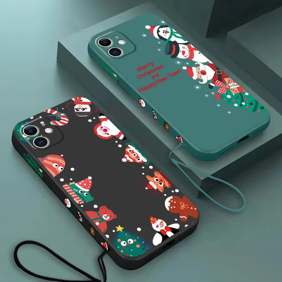 Merry Christmas Gift Phone Case for Apple iPhone 13 Pro SE 12 Mini XS Max 15 Plus 11 14ProMax XR 8 7 Funda Silicone Cover