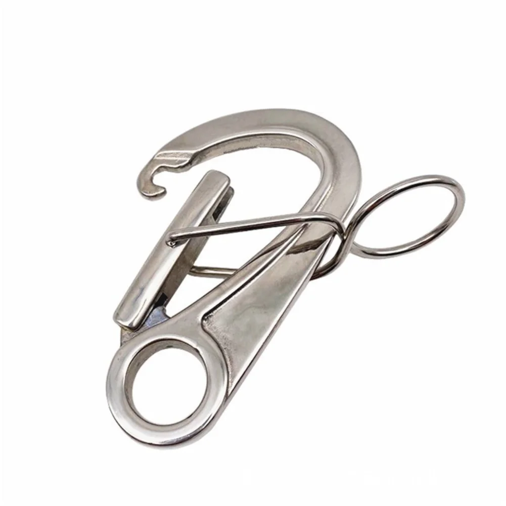 Marine Grade 316 Stainless Steel Snap Hook with Double Locking Mechanism 108mm x 65mm for Anchoring Cargo Securing