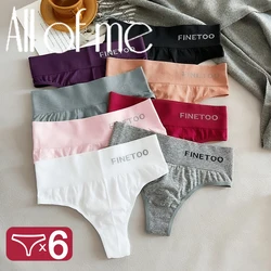 6Pcs/Set High Waist Panties Bodyshaper Underwear Women Lingerie Shapewear Panty Sexy Thong Female G-String Finetoo Brand Design