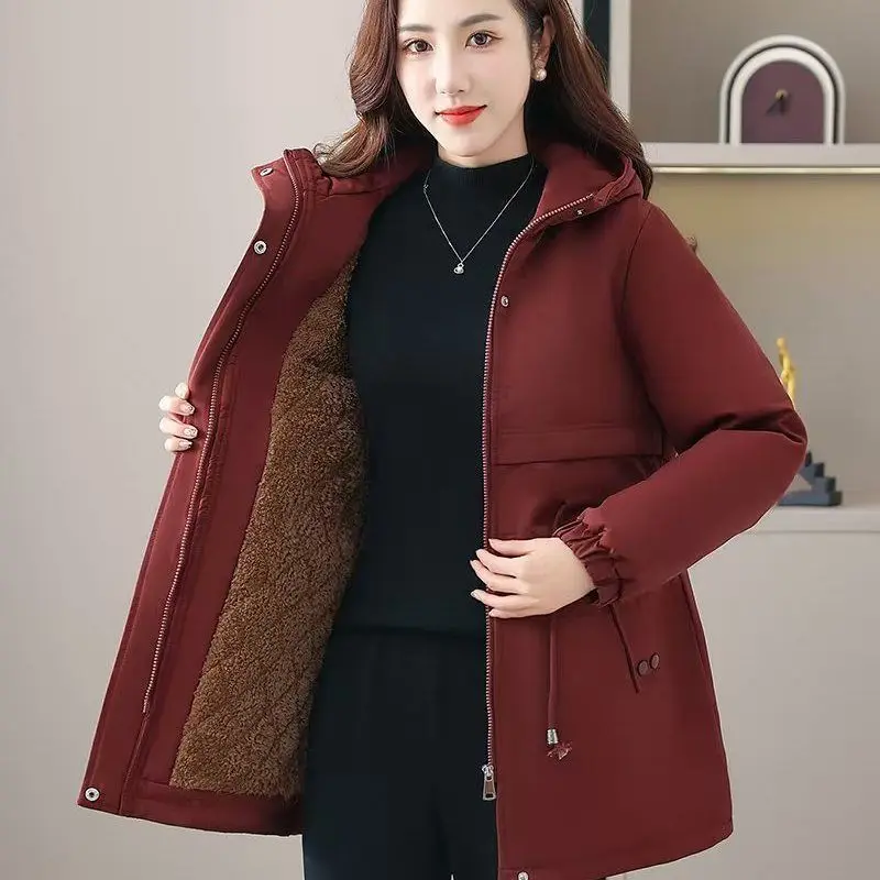 

Модное тонкое пальто свободного покроя с капюшоном и отложным воротником, женская одежда для пожилых людей, антивозрастной топ среднего возраста TT95