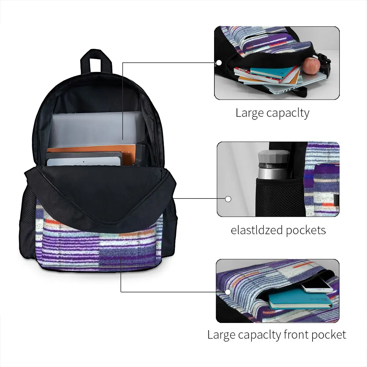 ELIZABETH LINE UNDERGROUND MOQUETTE SEAT COVER Backpack Hot Sale Daypack Large Capacity Children BookBag School Bag