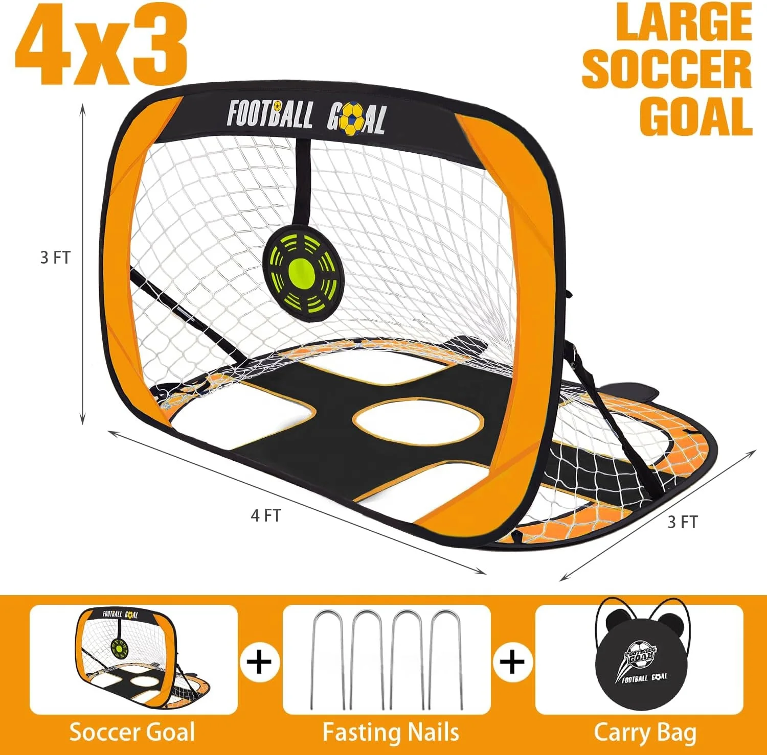 2-in-1 voetbaldoel Hot Sale Hoge kwaliteit opvouwbaar pop-up mini voetbaldoel trainingsnet voor kinderspel
