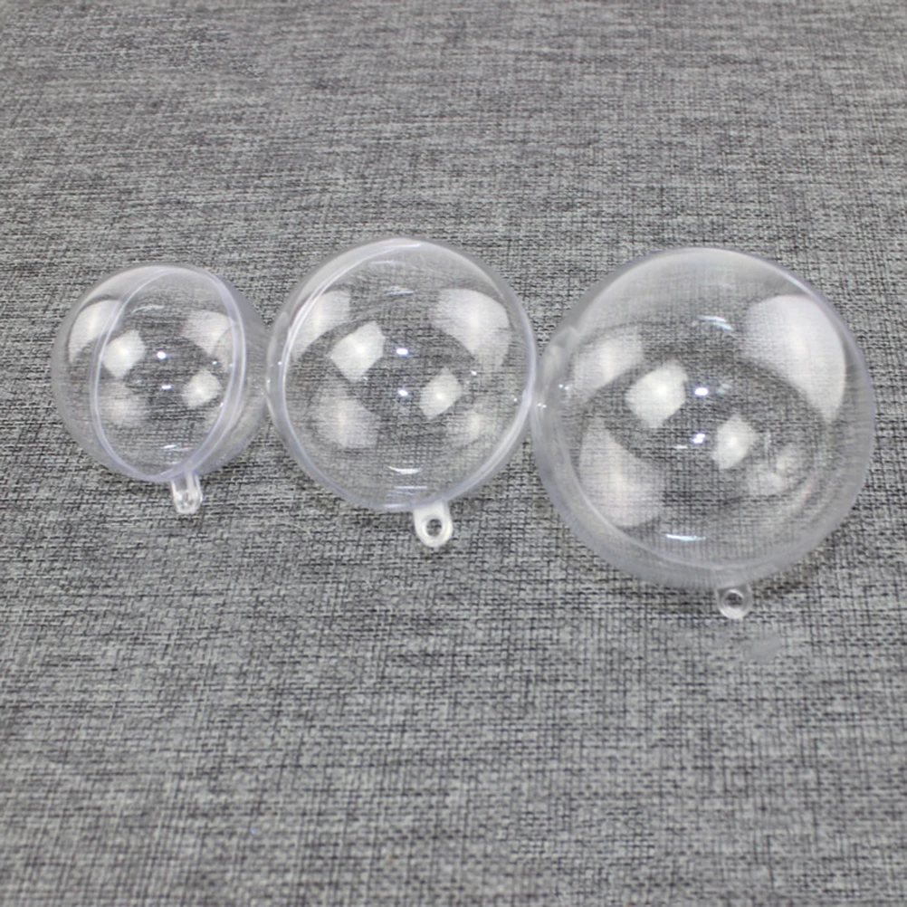 

15 Pcs Acrylic Plastic Balls Clear Transparent Fillable Ornaments for Christmas Wedding Gifts Home
