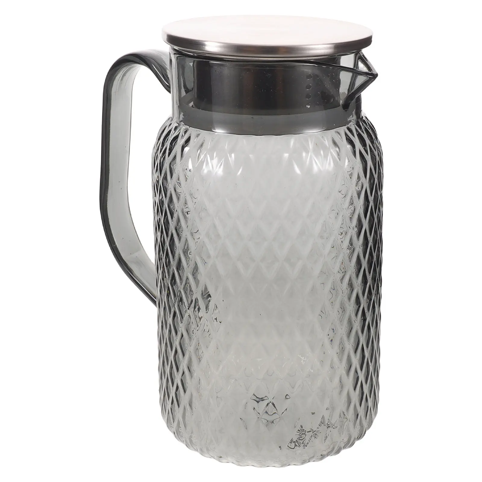 Transparent Plastic Cold Beverage Jug Grey Lid Spout 33.8oz Pc Juice Pitcher Iced Tea Coffee Lemonade Water Dispenser for Home