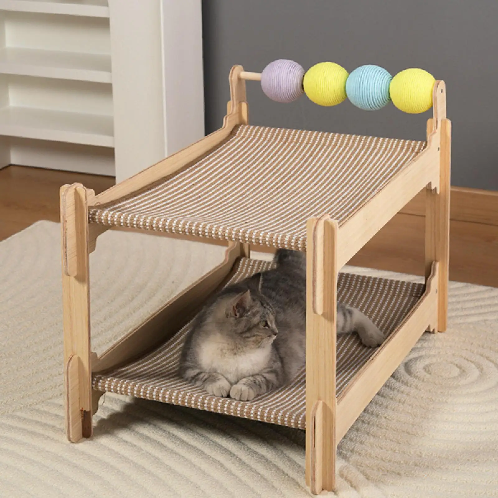 

Sisal Cat Scratcher Bed Scratching Pad Cat House Interactive Ball Toy for Pet Supplies Resting Kitten Indoor Cats Multiple Cats